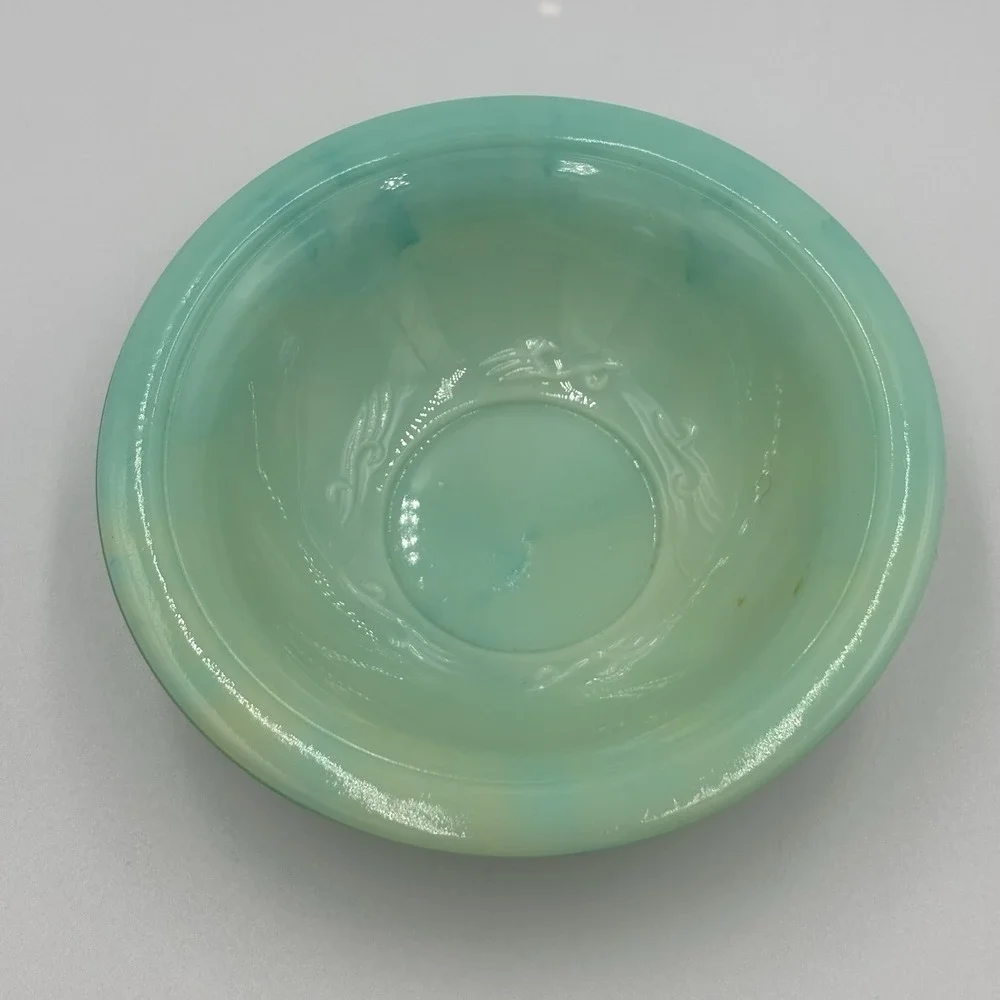 Vintage Avon Aqua Blue Jade Rose Mini Pitcher Bowl Vanity Bottle Set Grandmacore